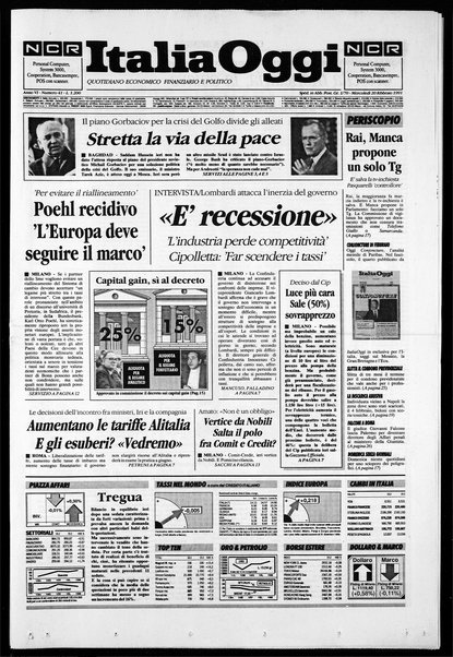 Italia oggi : quotidiano di economia finanza e politica